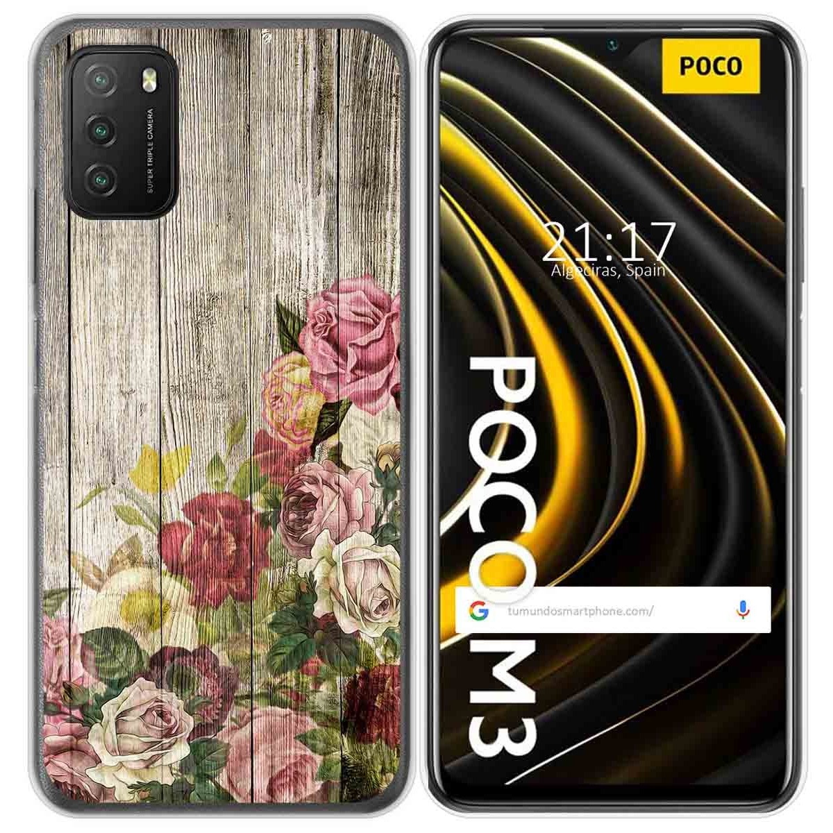 Funda Gel Tpu para Xiaomi POCO M3 / Redmi 9T diseño Madera 08 Dibujos