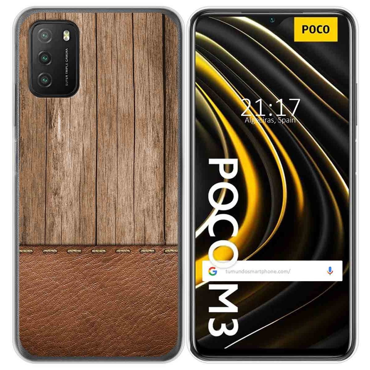 Funda Gel Tpu para Xiaomi POCO M3 / Redmi 9T diseño Madera 09 Dibujos