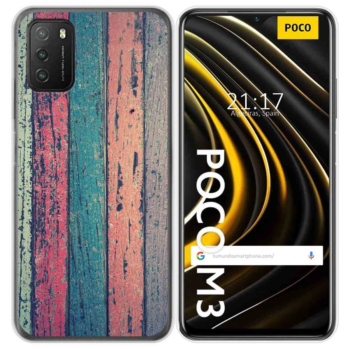 Funda Gel Tpu para Xiaomi POCO M3 / Redmi 9T diseño Madera 10 Dibujos