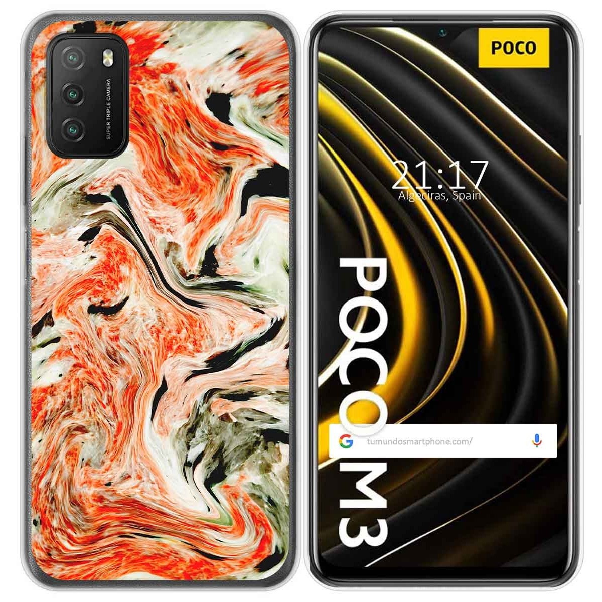 Funda Gel Tpu para Xiaomi POCO M3 / Redmi 9T diseño Mármol 12 Dibujos