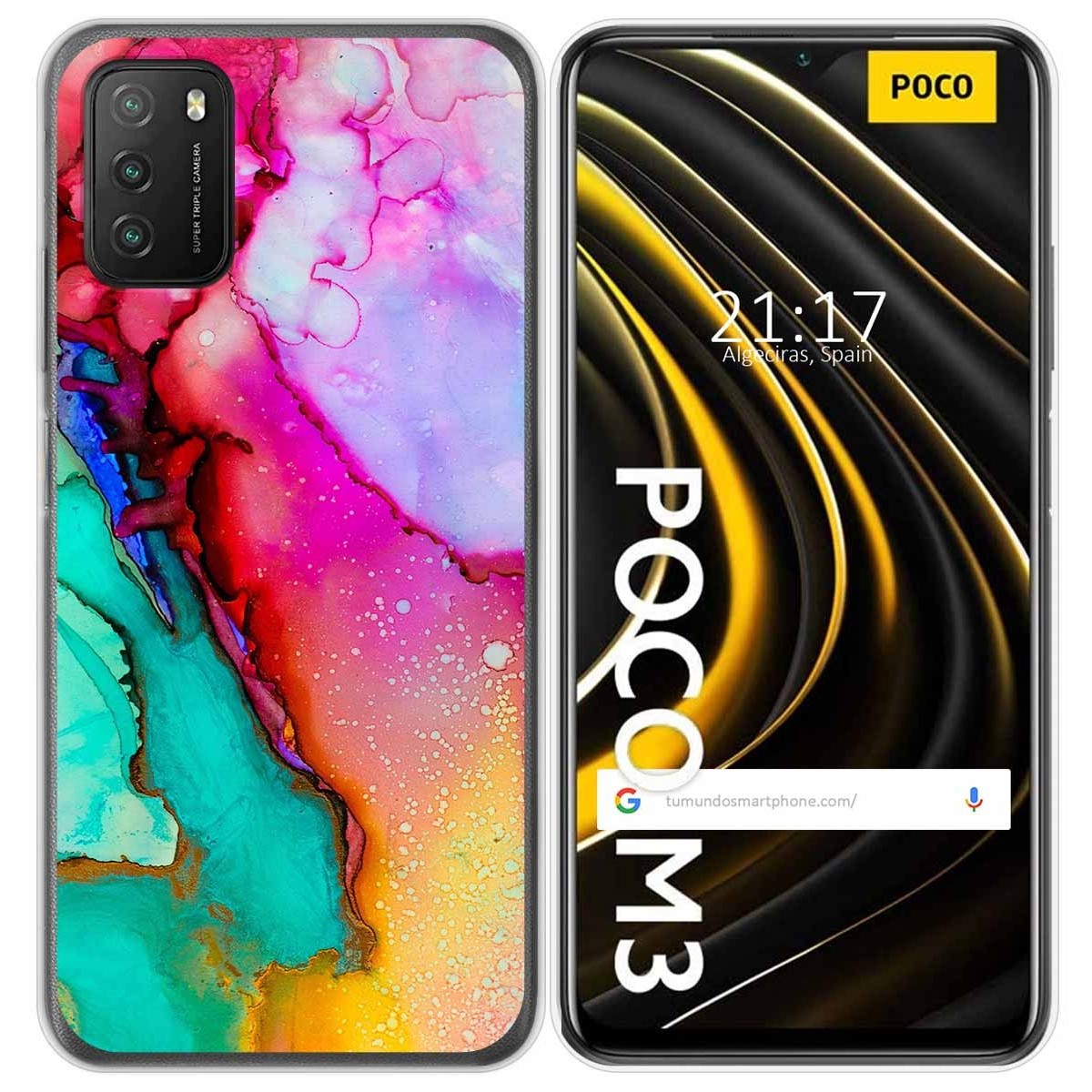 Funda Gel Tpu para Xiaomi POCO M3 / Redmi 9T diseño Mármol 15 Dibujos