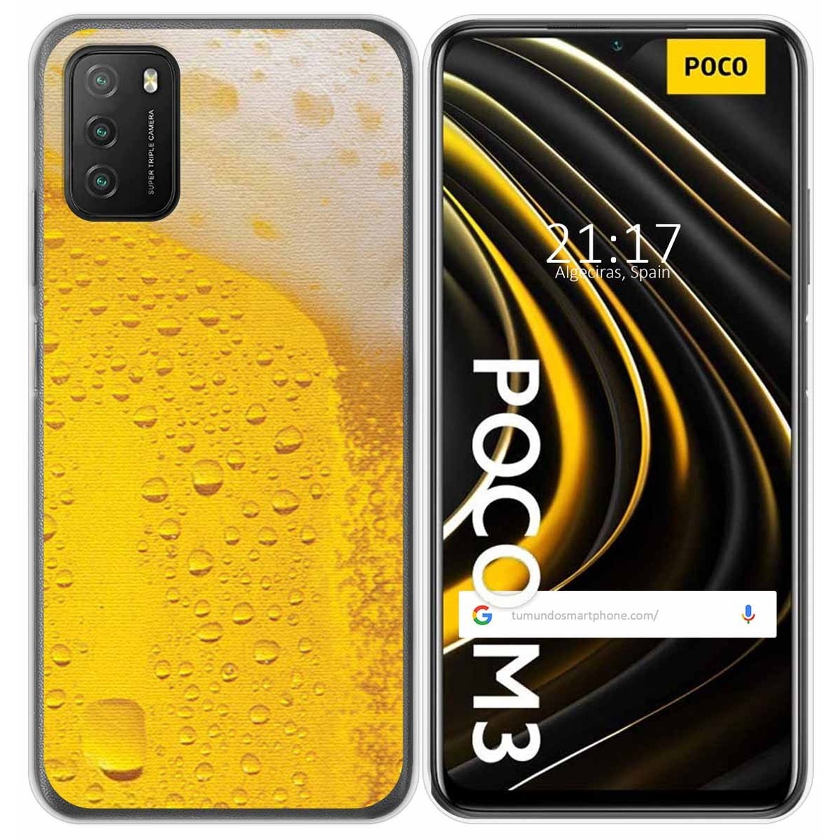 Funda Gel Tpu para Xiaomi POCO M3 / Redmi 9T diseño Cerveza Dibujos