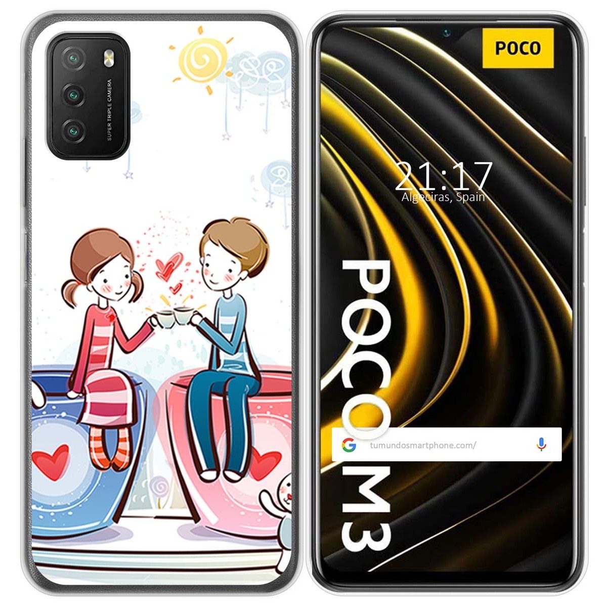 Funda Gel Tpu para Xiaomi POCO M3 / Redmi 9T diseño Café Dibujos