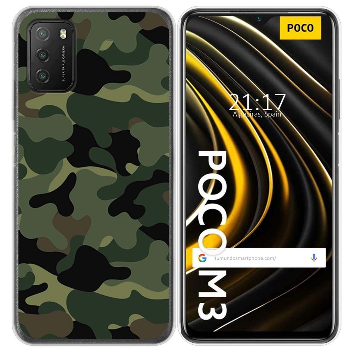 Funda Gel Tpu para Xiaomi POCO M3 / Redmi 9T diseño Camuflaje Dibujos