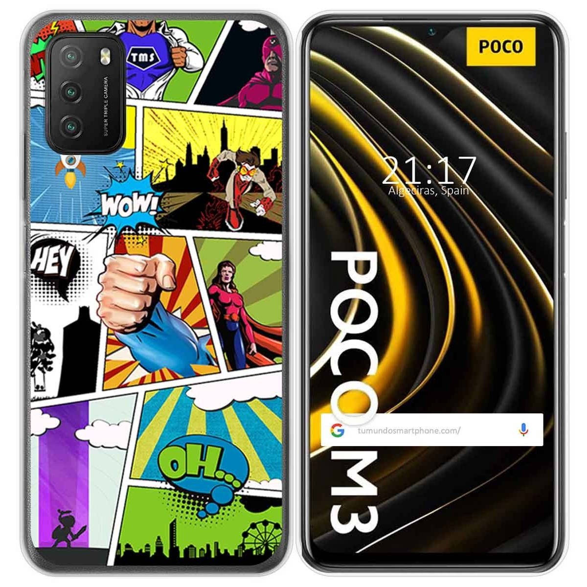 Funda Gel Tpu para Xiaomi POCO M3 / Redmi 9T diseño Comic Dibujos