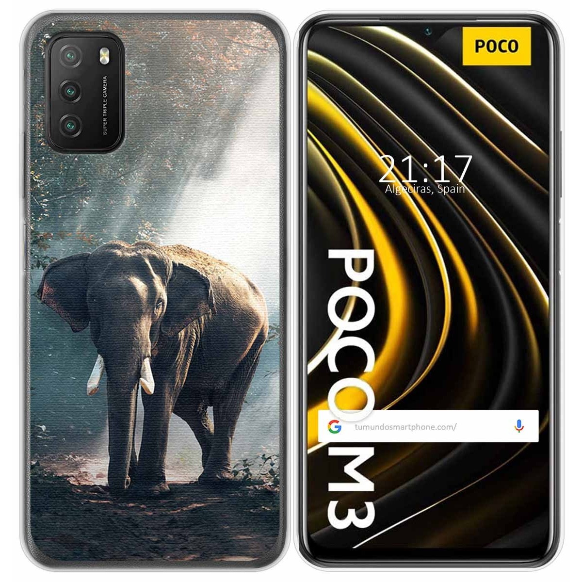 Funda Gel Tpu para Xiaomi POCO M3 / Redmi 9T diseño Elefante Dibujos