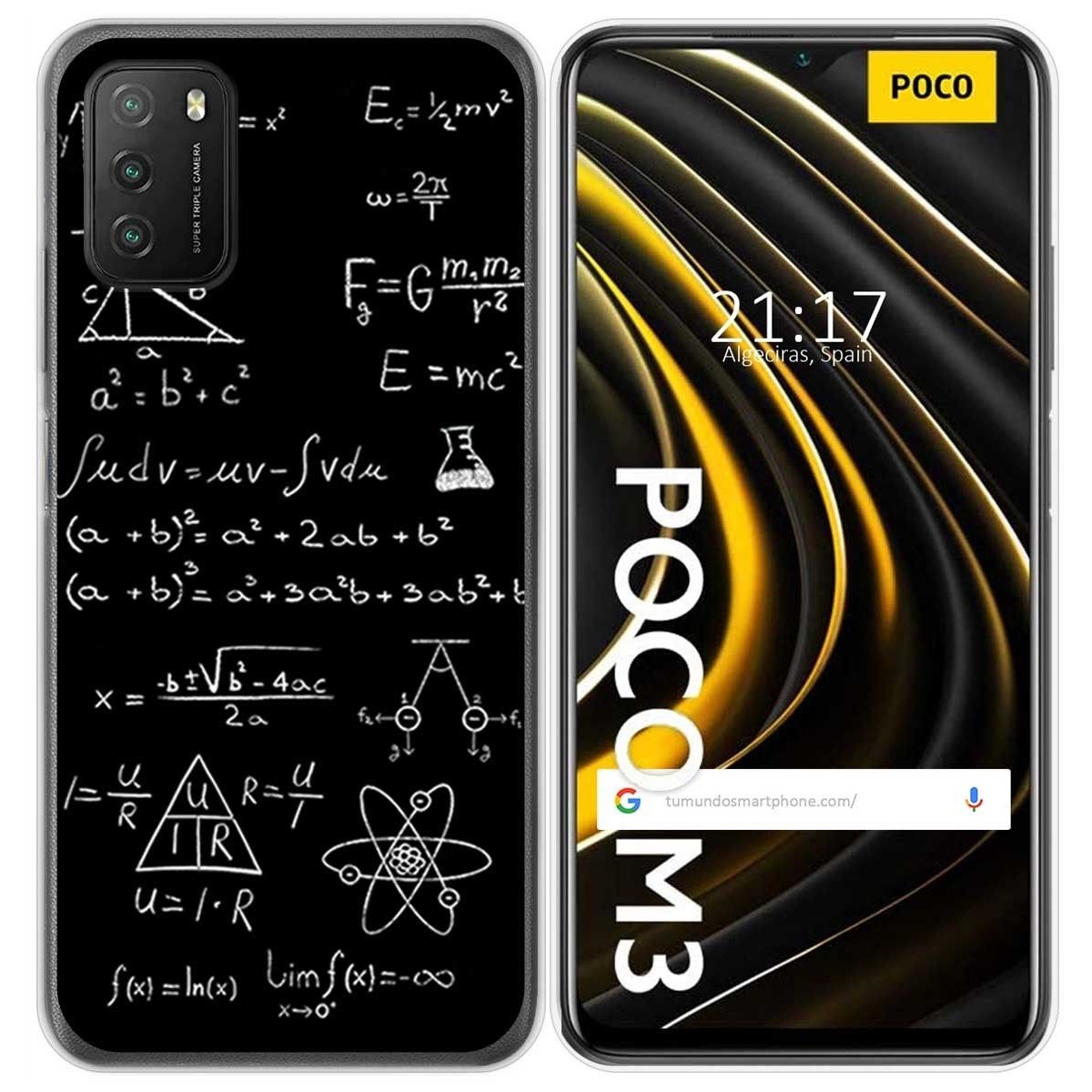 Funda Gel Tpu para Xiaomi POCO M3 / Redmi 9T diseño Formulas Dibujos