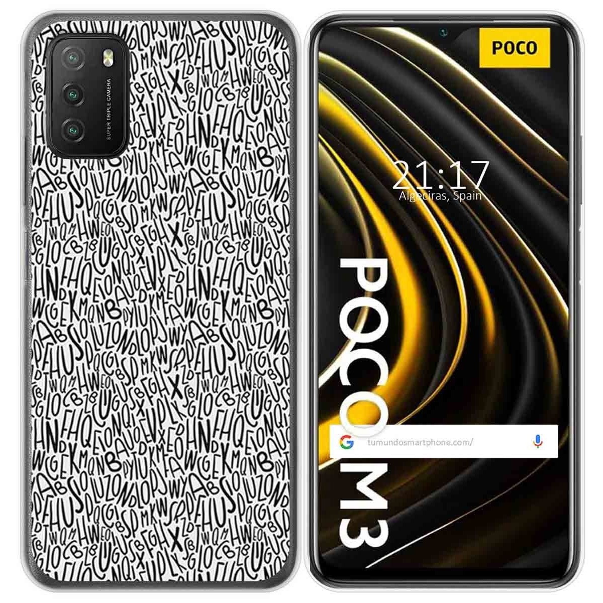 Funda Gel Tpu para Xiaomi POCO M3 / Redmi 9T diseño Letras Dibujos