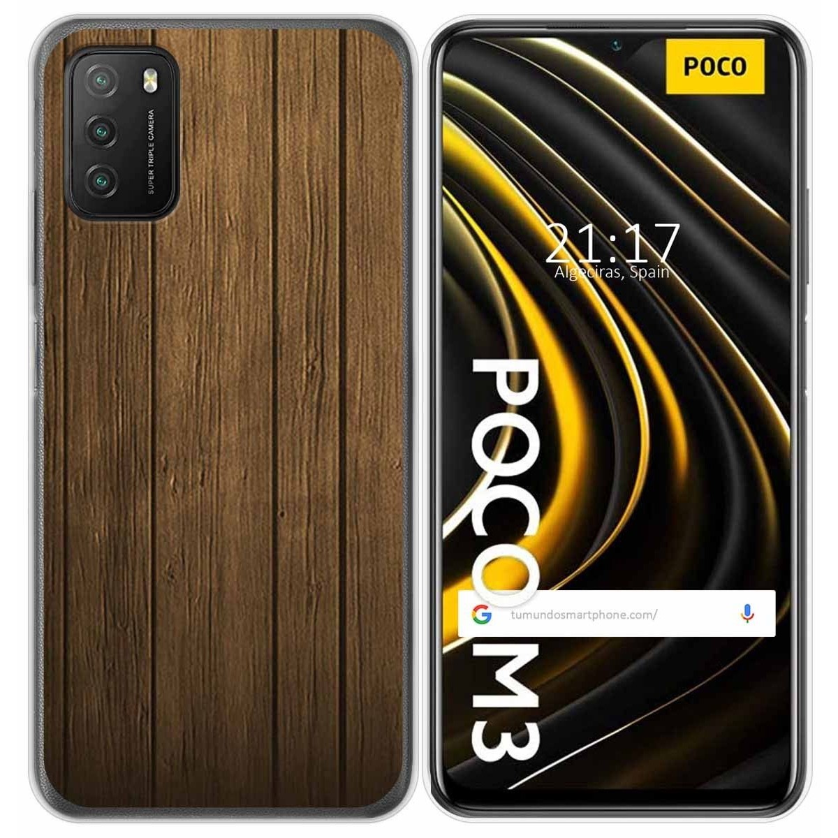 Funda Gel Tpu para Xiaomi POCO M3 / Redmi 9T diseño Madera Dibujos