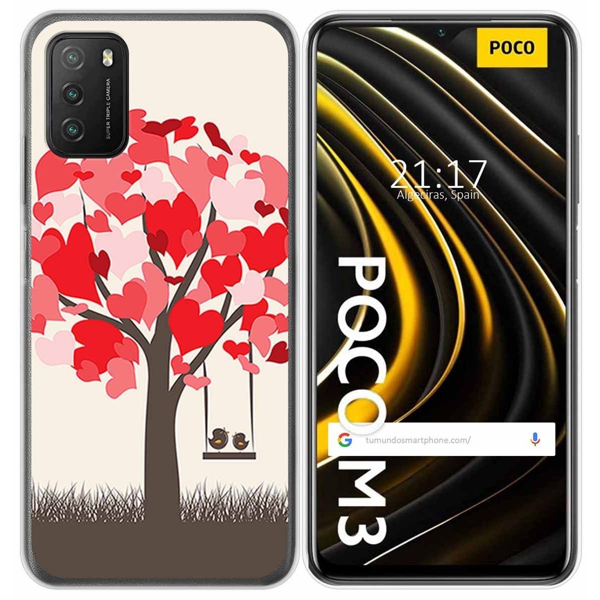Funda Gel Tpu para Xiaomi POCO M3 / Redmi 9T diseño Pajaritos Dibujos