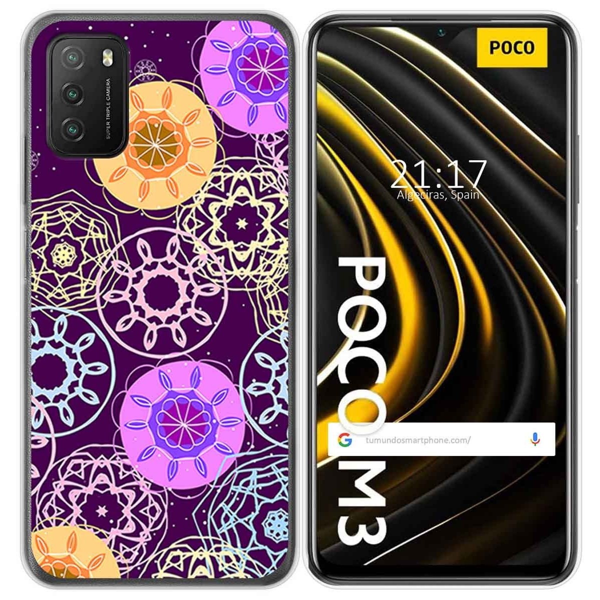 Funda Gel Tpu para Xiaomi POCO M3 / Redmi 9T diseño Radial Dibujos