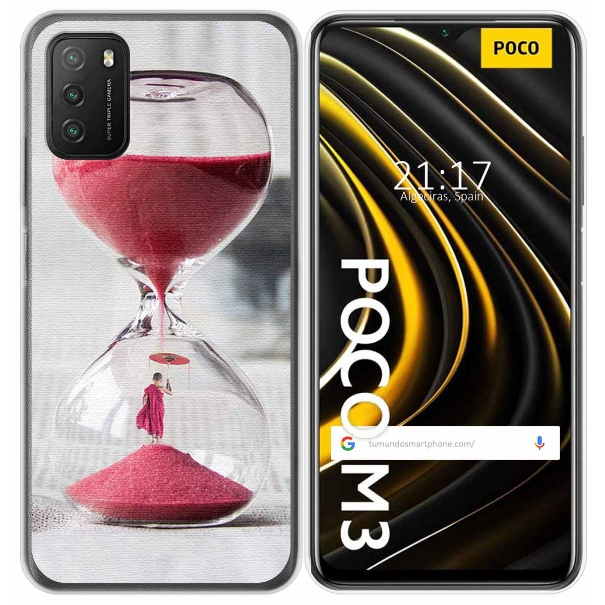 Funda Gel Tpu para Xiaomi POCO M3 / Redmi 9T diseño Reloj Dibujos