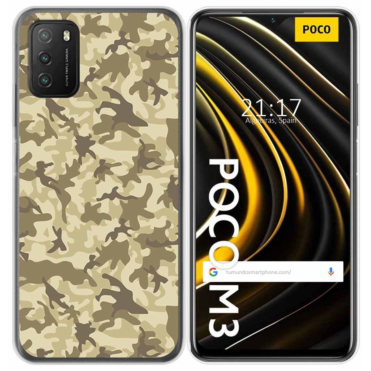 Funda Gel Tpu para Xiaomi POCO M3 / Redmi 9T diseño Sand Camuflaje Dibujos