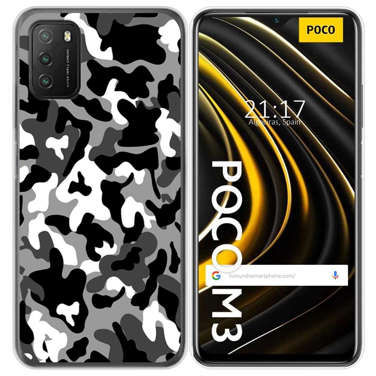 Funda Gel Tpu para Xiaomi POCO M3 / Redmi 9T diseño Snow Camuflaje Dibujos