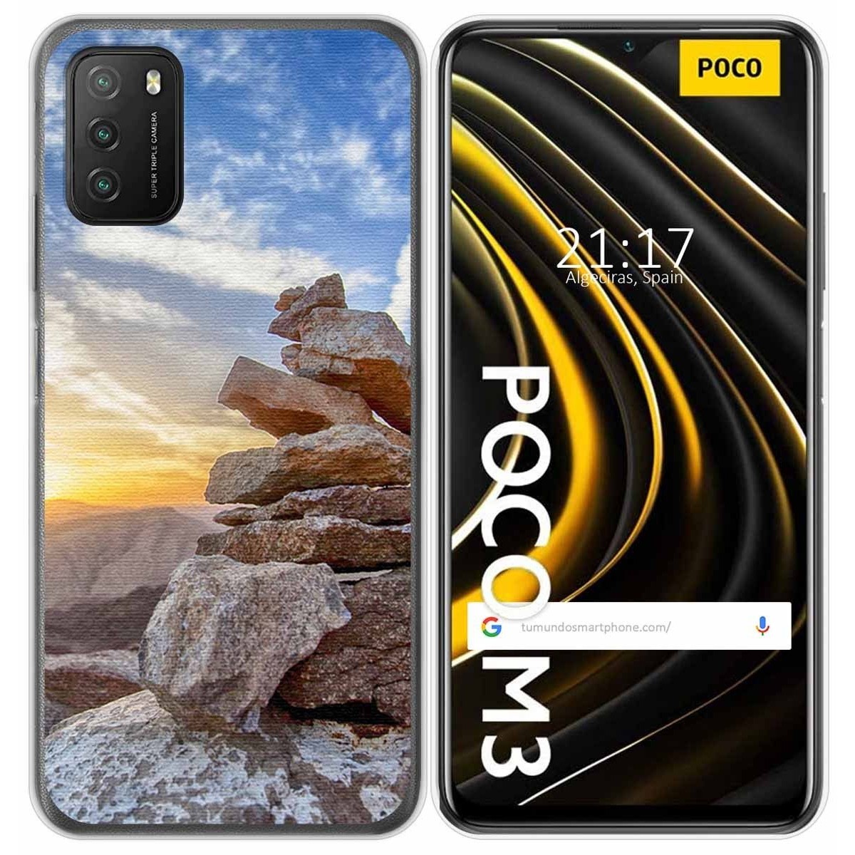 Funda Gel Tpu para Xiaomi POCO M3 / Redmi 9T diseño Sunset Dibujos