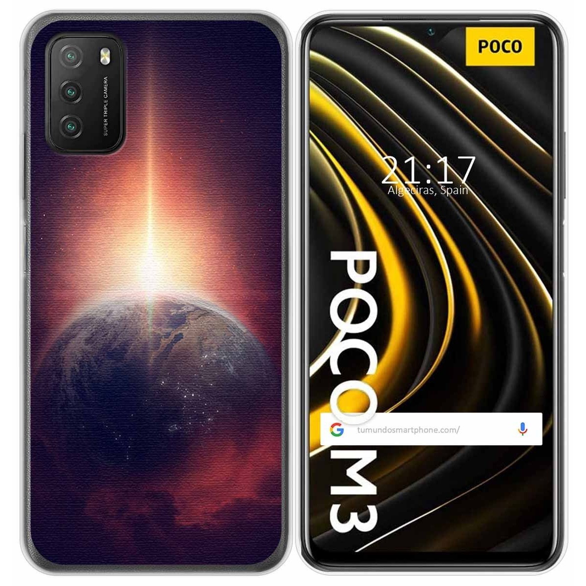 Funda Gel Tpu para Xiaomi POCO M3 / Redmi 9T diseño Tierra Dibujos