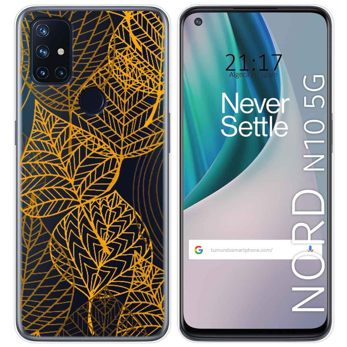 Funda Gel Transparente para Oneplus Nord N10 5G diseño Hojas Dibujos