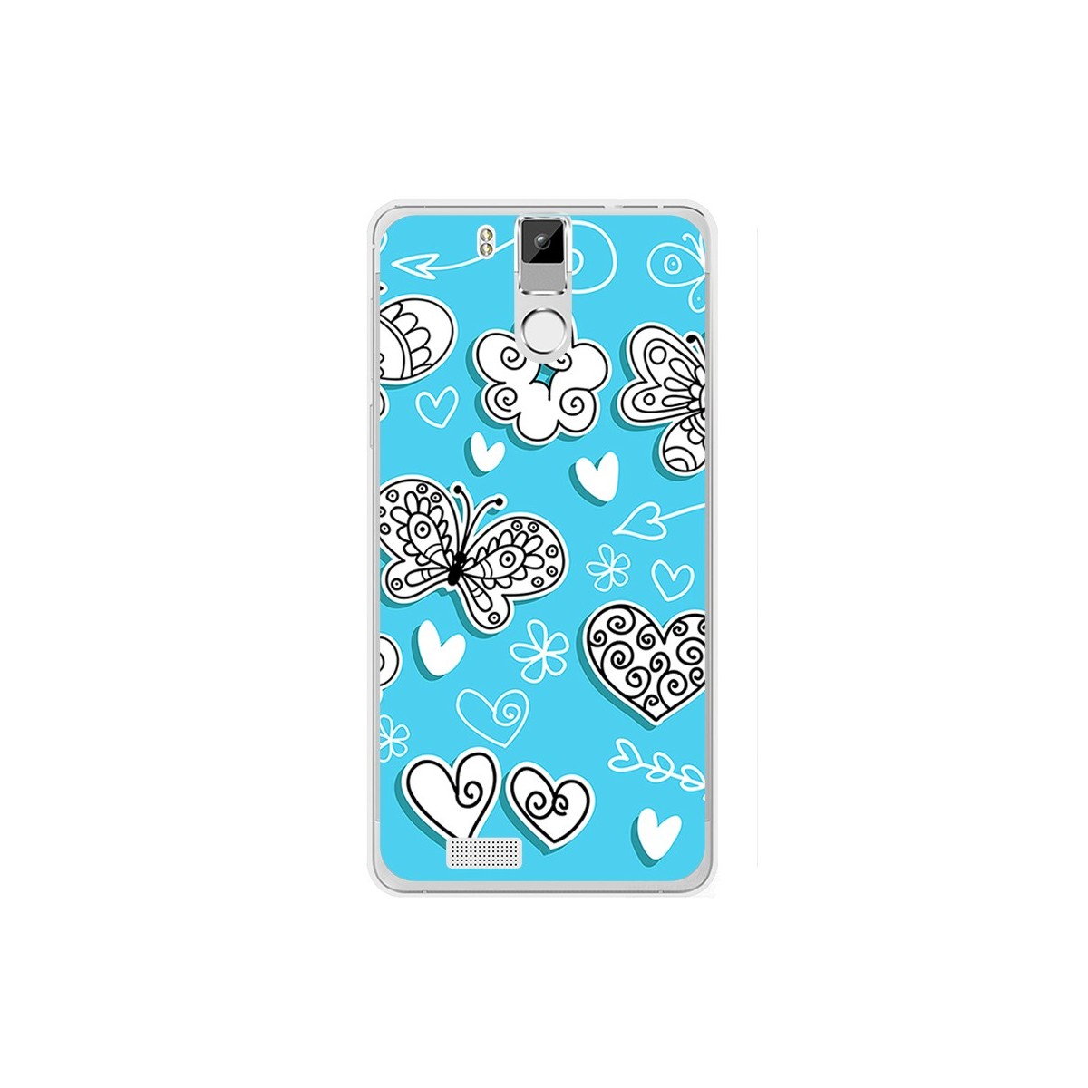 Funda Gel Tpu para Oukitel K6000 / K6000 Pro Diseño Mariposas Dibujos