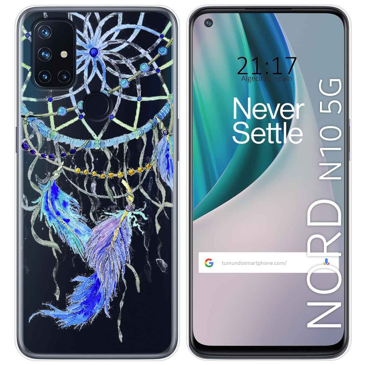 Funda Gel Transparente para Oneplus Nord N10 5G diseño Plumas Dibujos