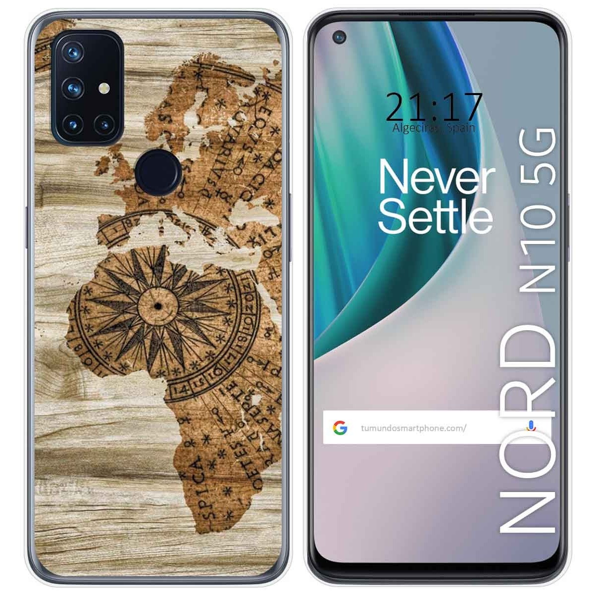 Funda Gel Tpu para Oneplus Nord N10 5G diseño Madera 07 Dibujos