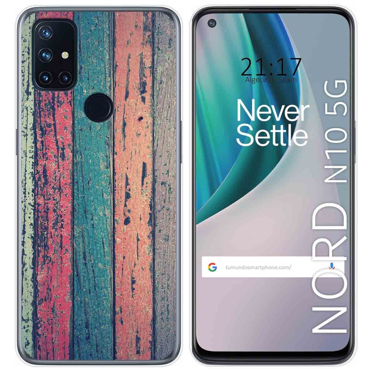 Funda Gel Tpu para Oneplus Nord N10 5G diseño Madera 10 Dibujos