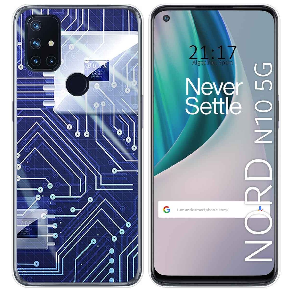 Funda Gel Tpu para Oneplus Nord N10 5G diseño Circuito Dibujos