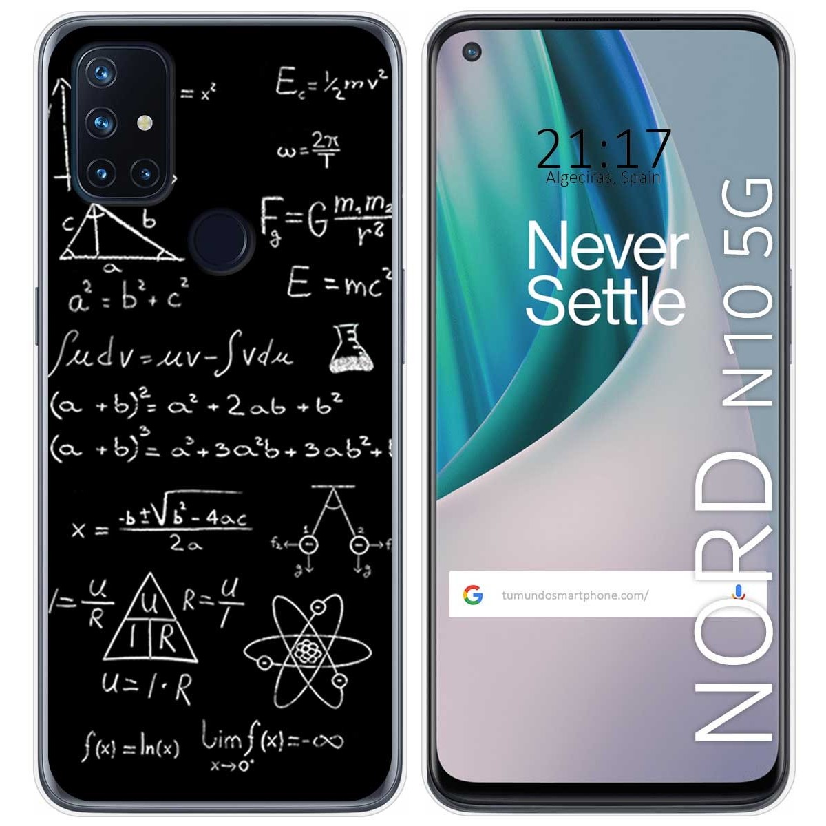 Funda Gel Tpu para Oneplus Nord N10 5G diseño Formulas Dibujos