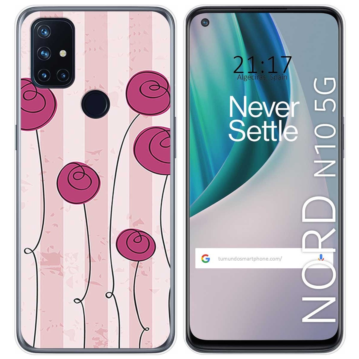 Funda Gel Tpu para Oneplus Nord N10 5G diseño Flores Vintage Dibujos