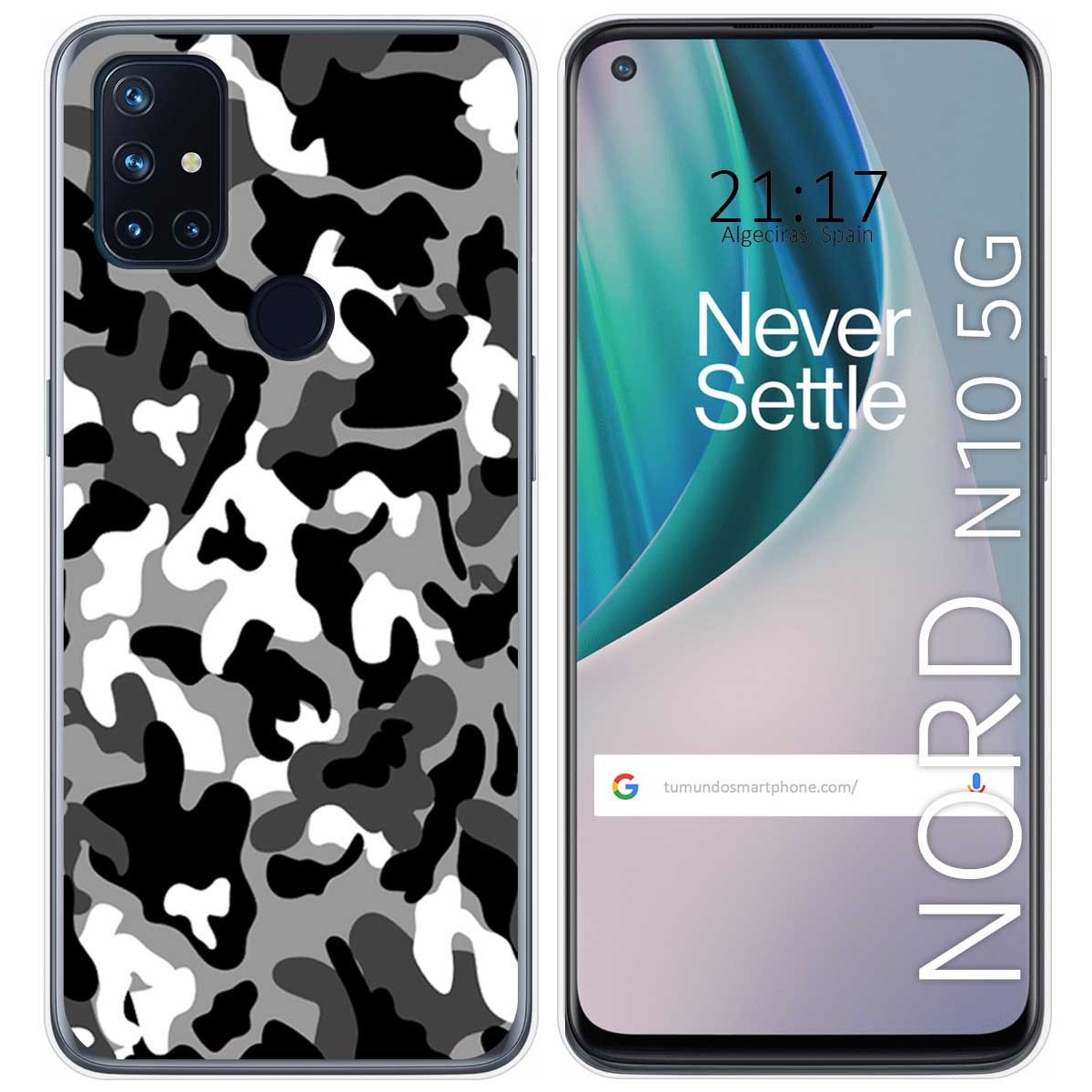 Funda Gel Tpu para Oneplus Nord N10 5G diseño Snow Camuflaje Dibujos