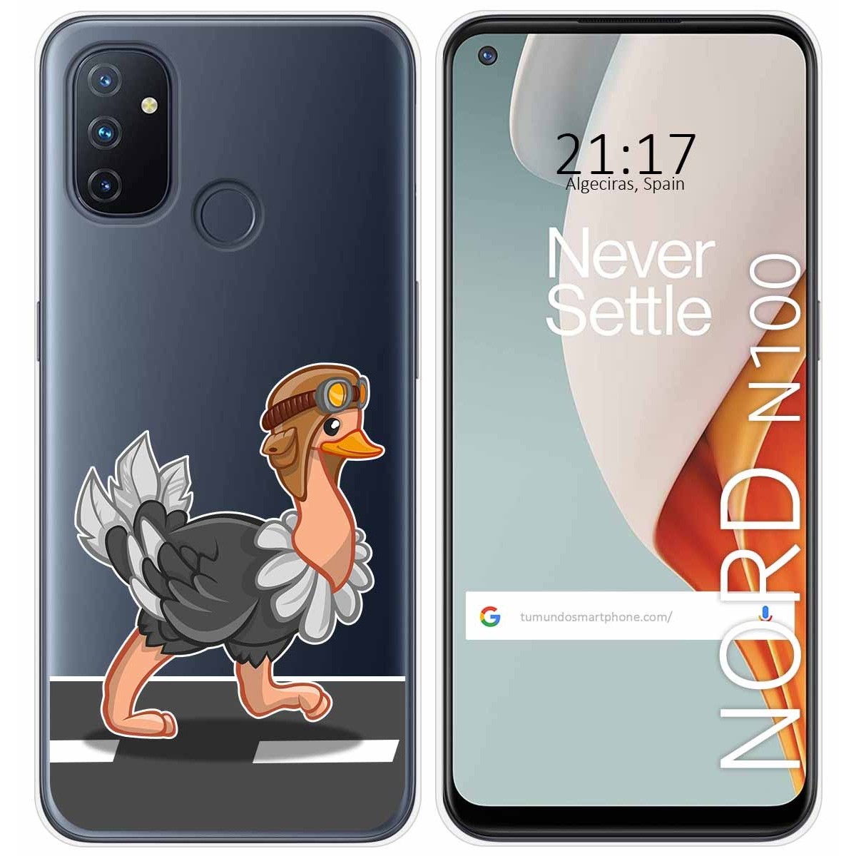 Funda Gel Transparente para Oneplus Nord N100 diseño Avestruz Dibujos