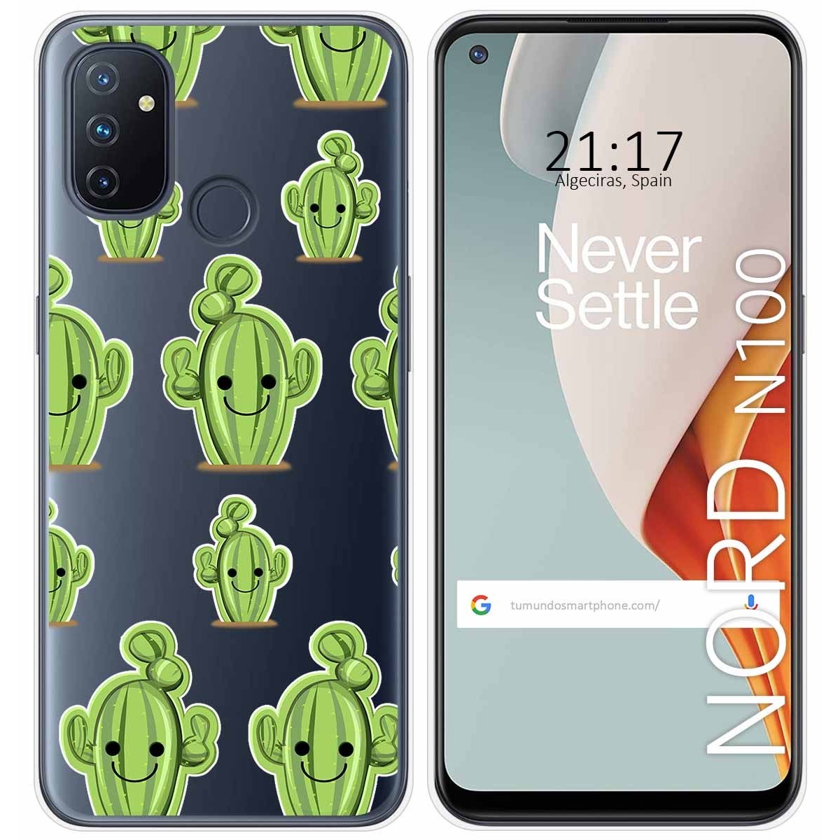 Funda Gel Transparente para Oneplus Nord N100 diseño Cactus Dibujos