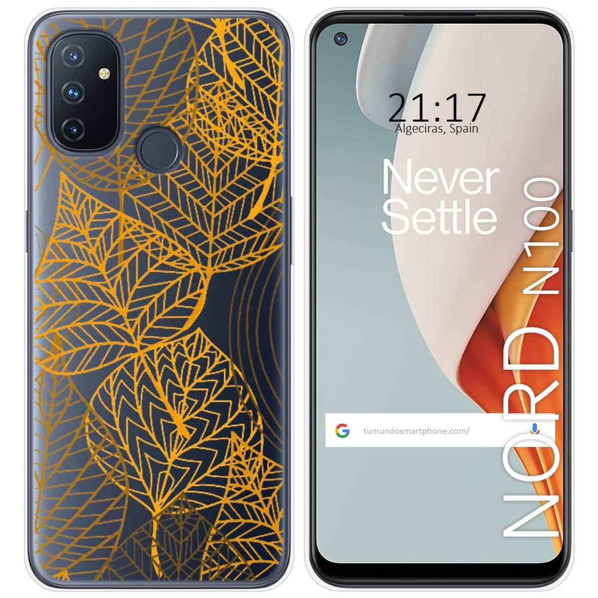 Funda Gel Transparente para Oneplus Nord N100 diseño Hojas Dibujos