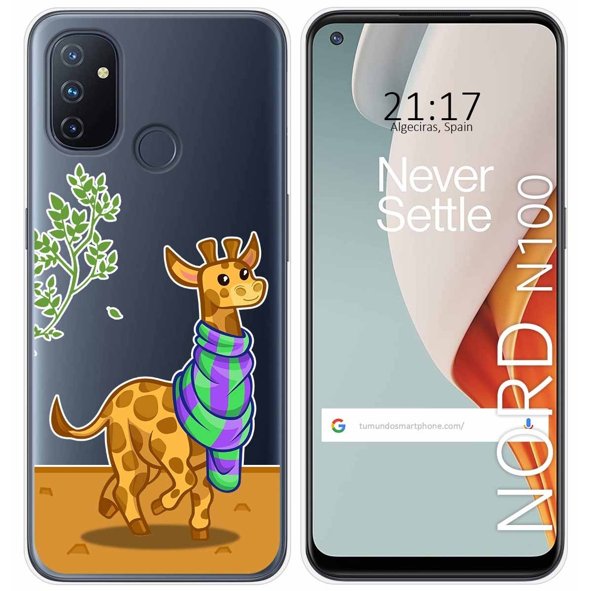 Funda Gel Transparente para Oneplus Nord N100 diseño Jirafa Dibujos