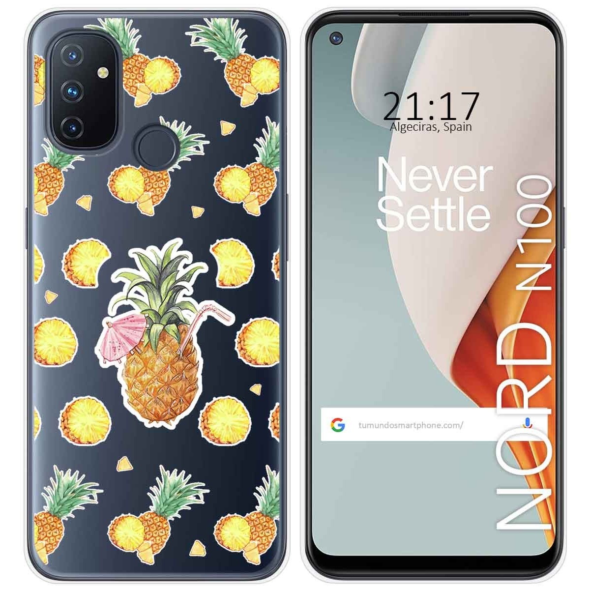Funda Gel Transparente para Oneplus Nord N100 diseño Piña Dibujos