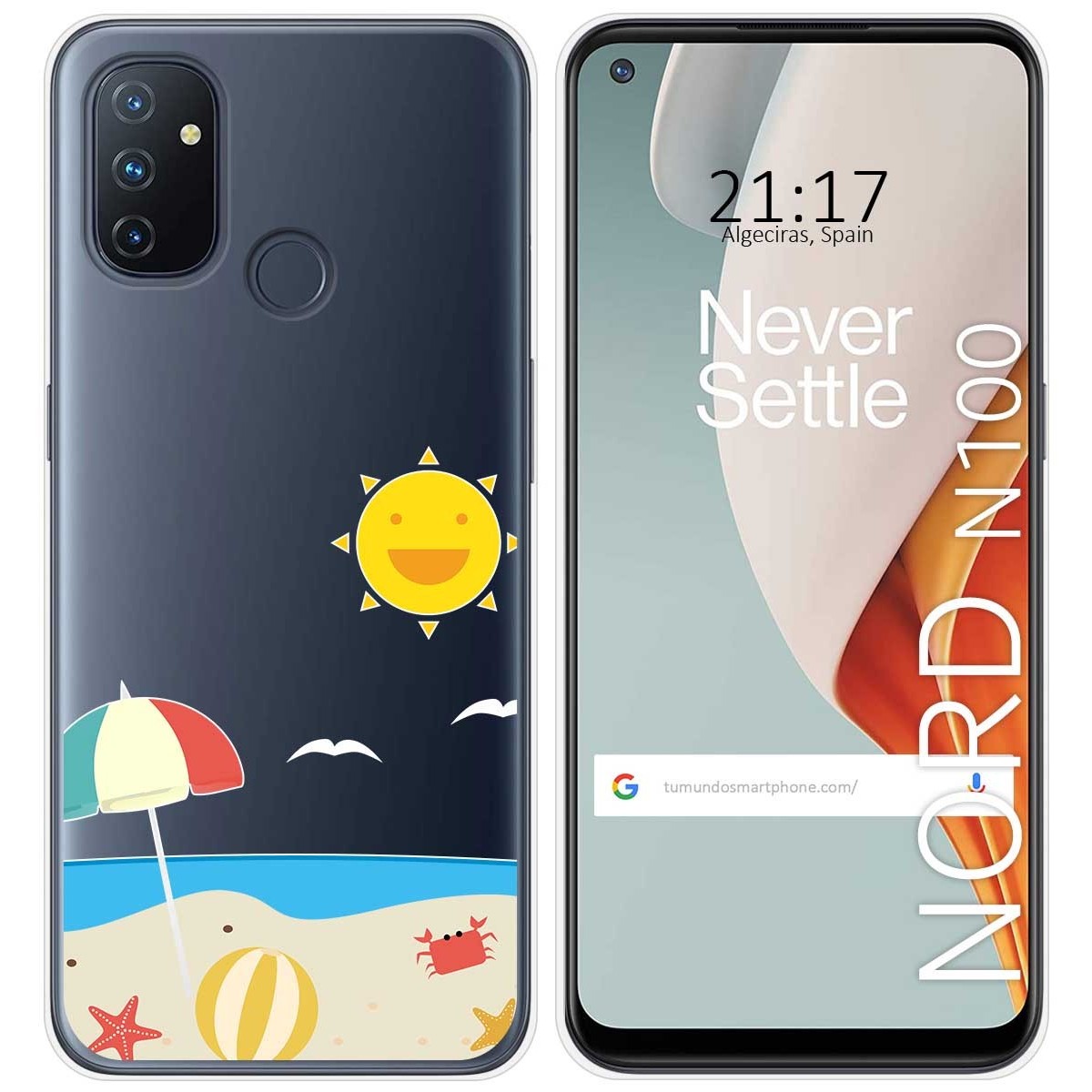 Funda Gel Transparente para Oneplus Nord N100 diseño Playa Dibujos