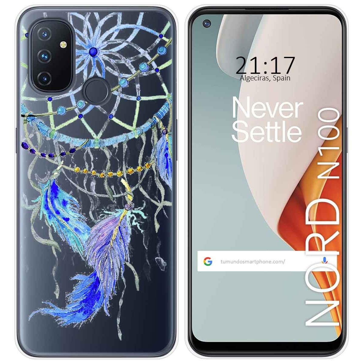 Funda Gel Transparente para Oneplus Nord N100 diseño Plumas Dibujos