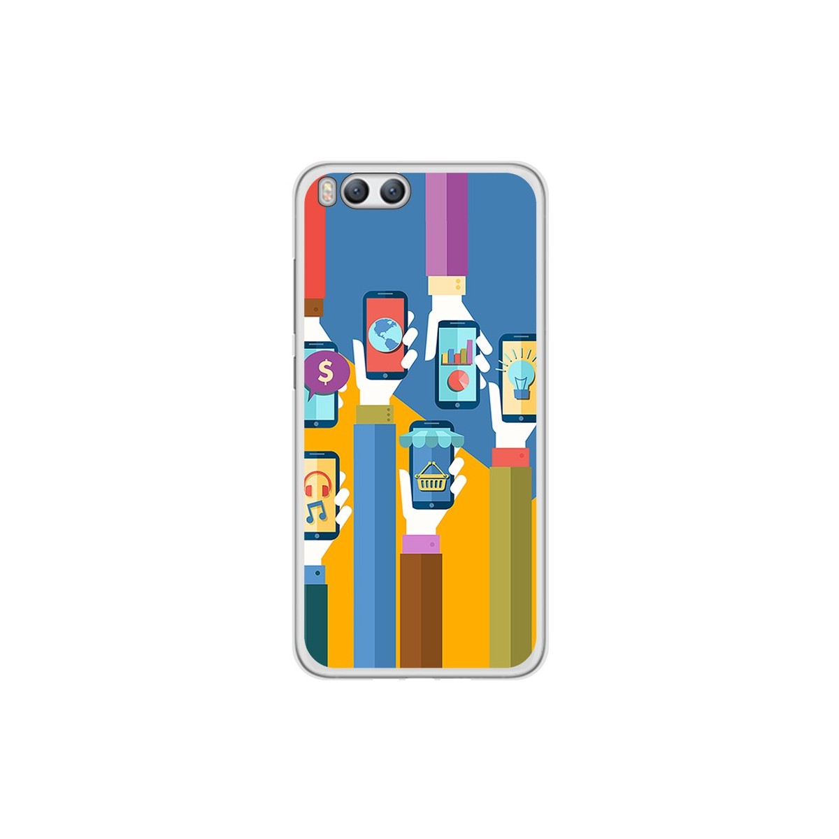 Funda Gel Tpu para Xiaomi Mi6 Diseño Apps Dibujos