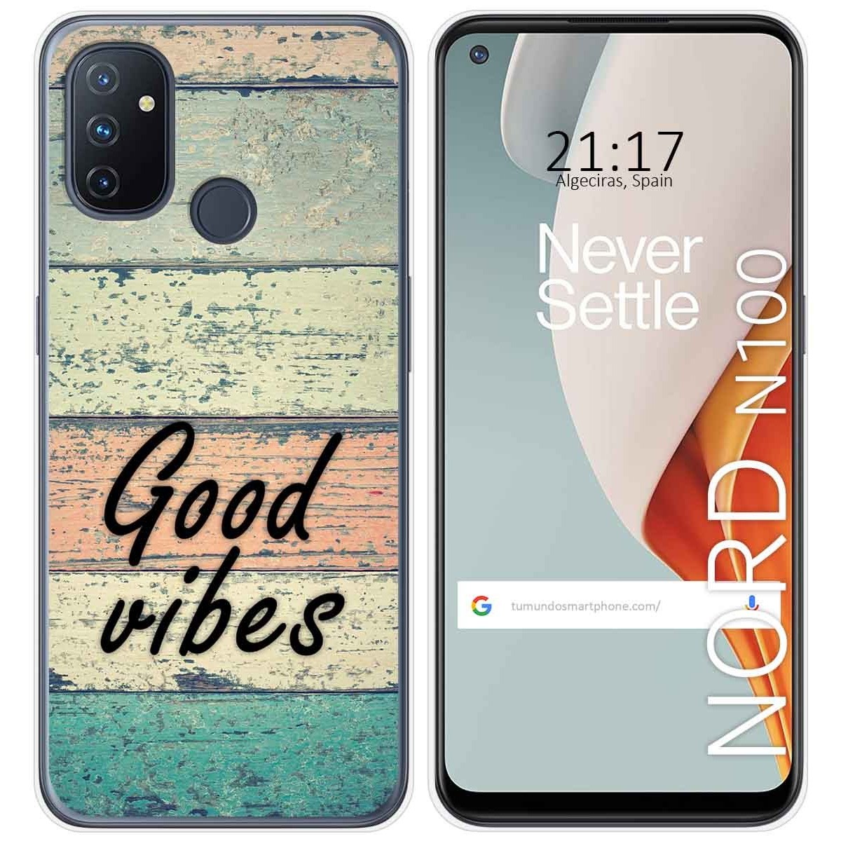 Funda Gel Tpu para Oneplus Nord N100 diseño Madera 01 Dibujos