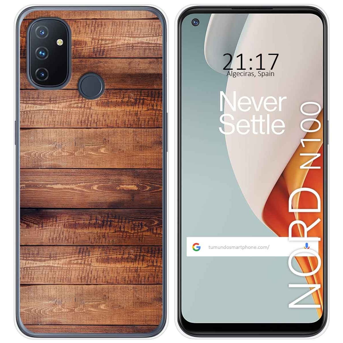 Funda Gel Tpu para Oneplus Nord N100 diseño Madera 02 Dibujos