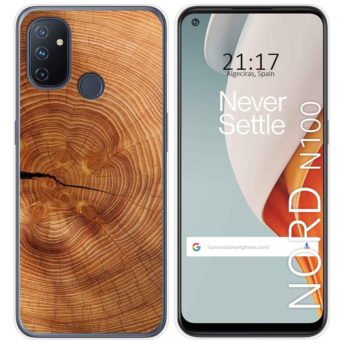 Funda Gel Tpu para Oneplus Nord N100 diseño Madera 04 Dibujos