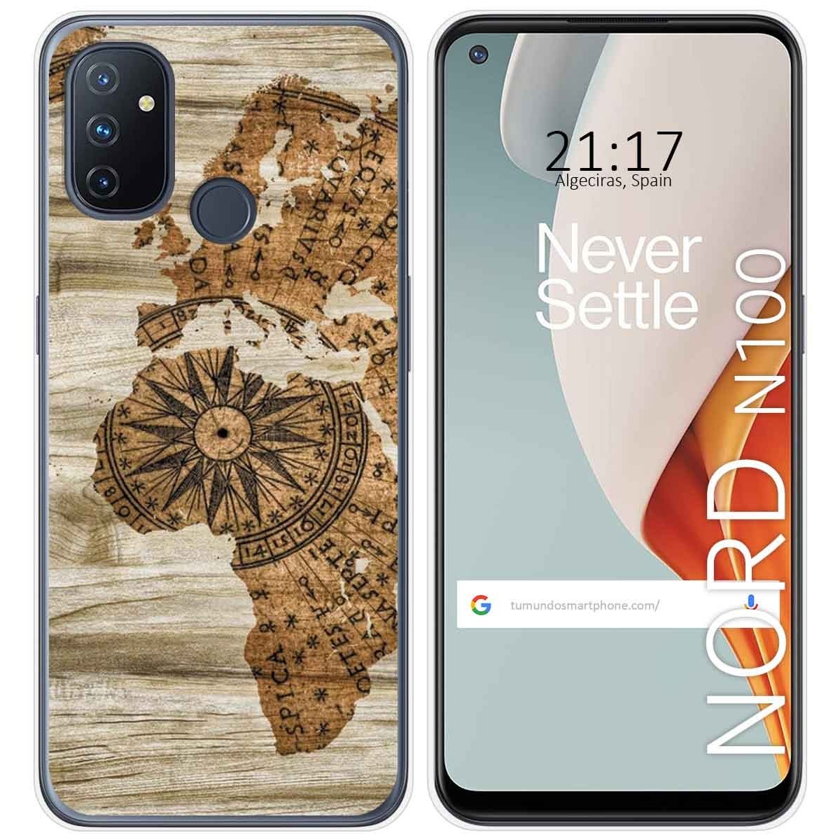 Funda Gel Tpu para Oneplus Nord N100 diseño Madera 07 Dibujos