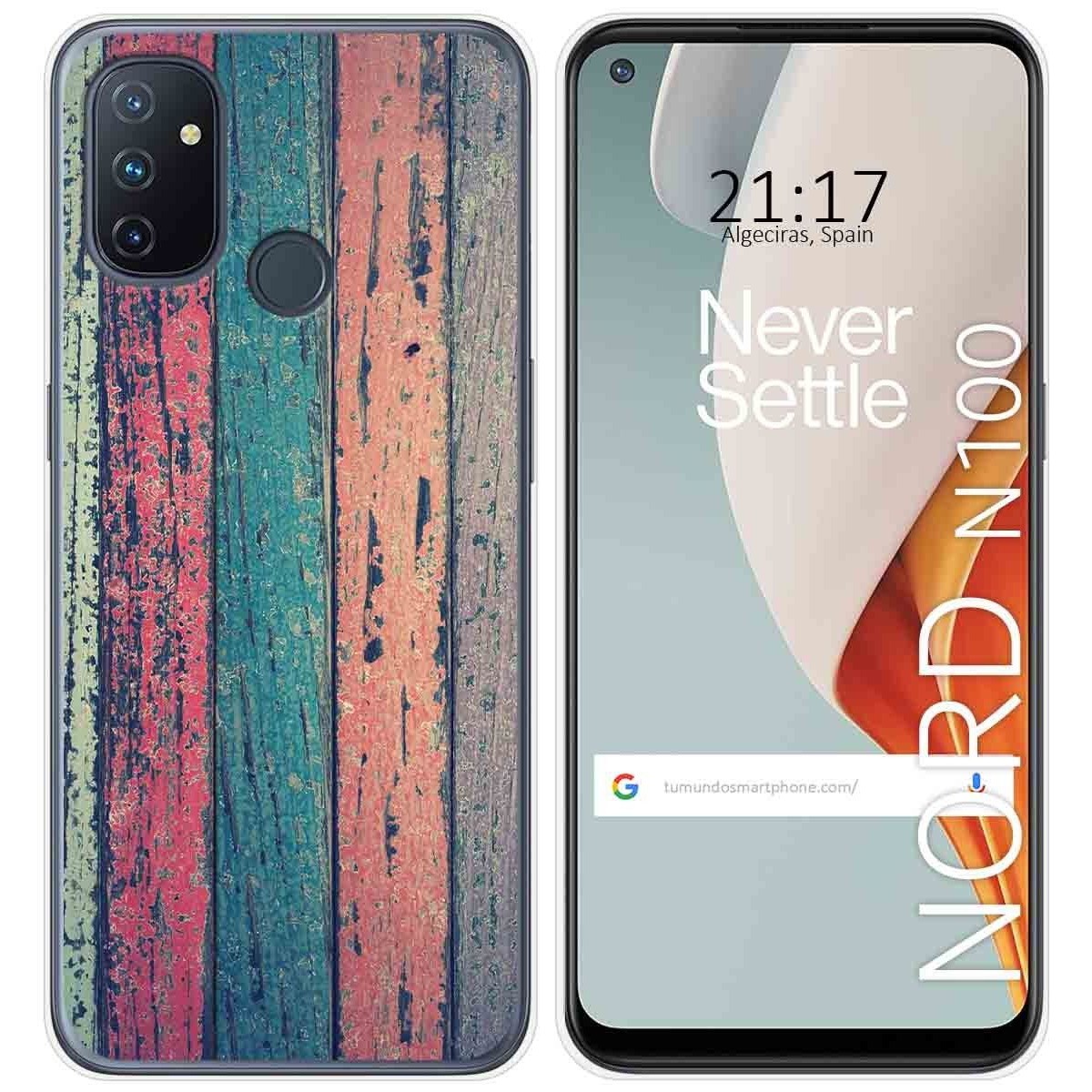 Funda Gel Tpu para Oneplus Nord N100 diseño Madera 10 Dibujos