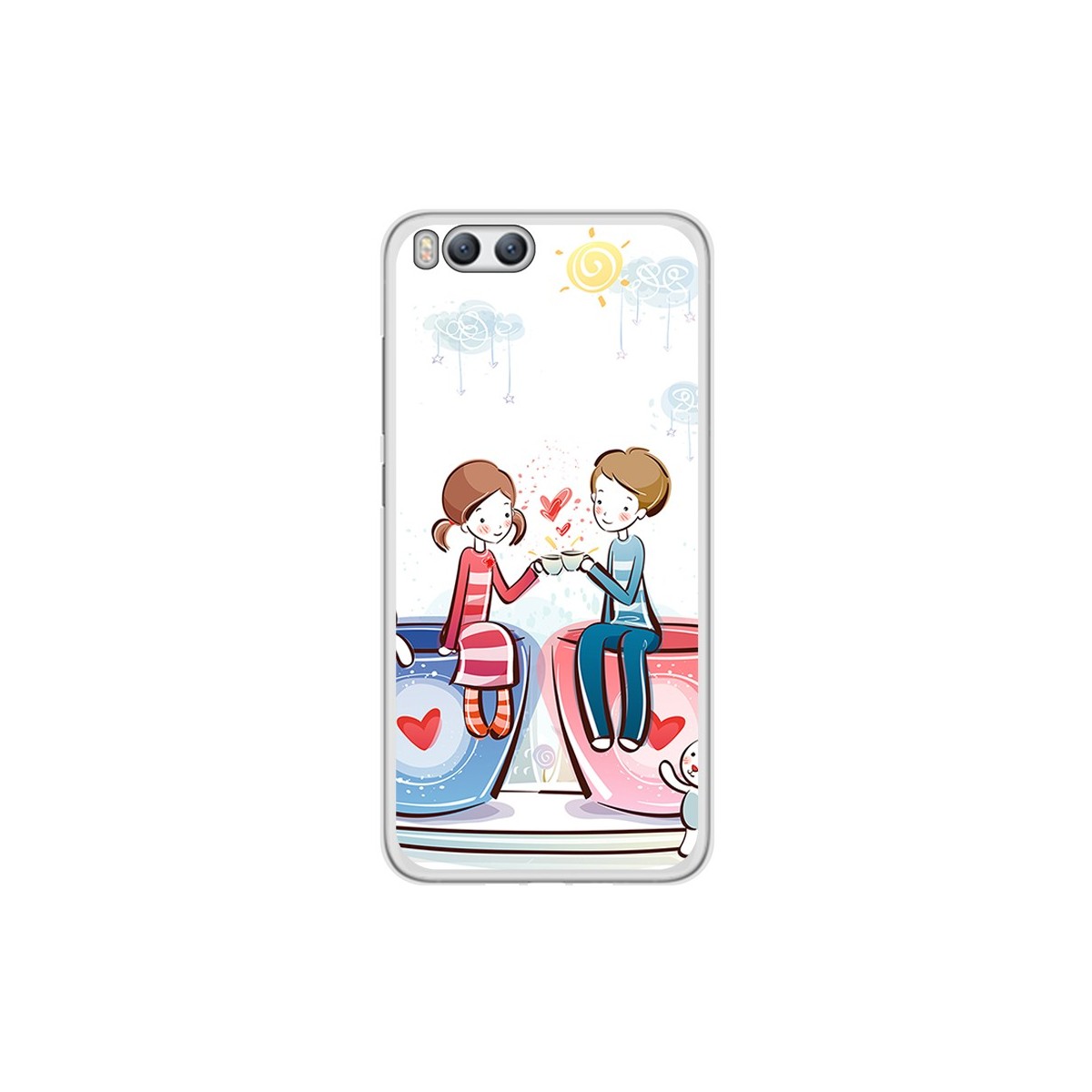 Funda Gel Tpu para Xiaomi Mi6 Diseño Cafe Dibujos