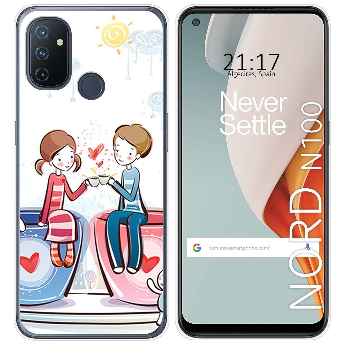 Funda Gel Tpu para Oneplus Nord N100 diseño Café Dibujos