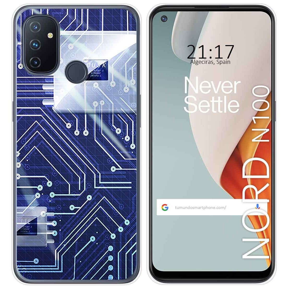 Funda Gel Tpu para Oneplus Nord N100 diseño Circuito Dibujos