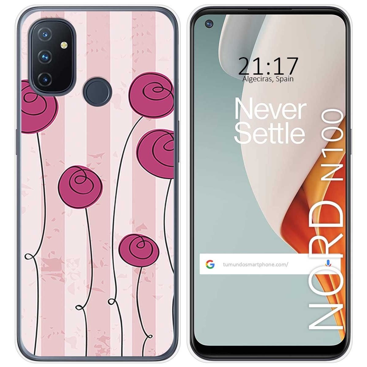 Funda Gel Tpu para Oneplus Nord N100 diseño Flores Vintage Dibujos