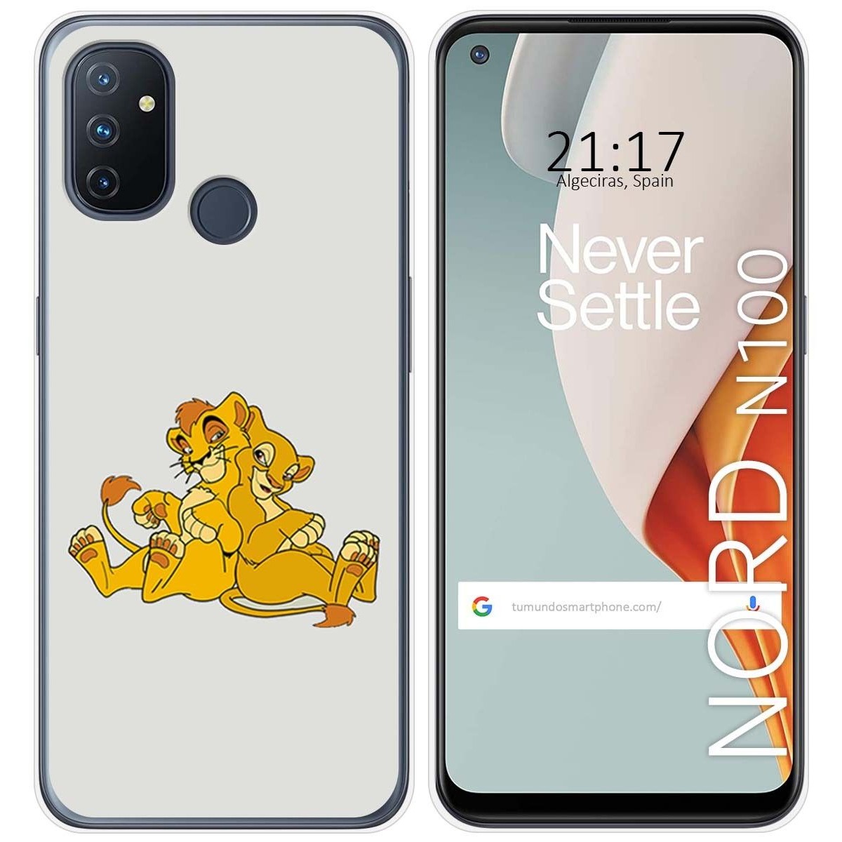 Funda Gel Tpu para Oneplus Nord N100 diseño Leones Dibujos