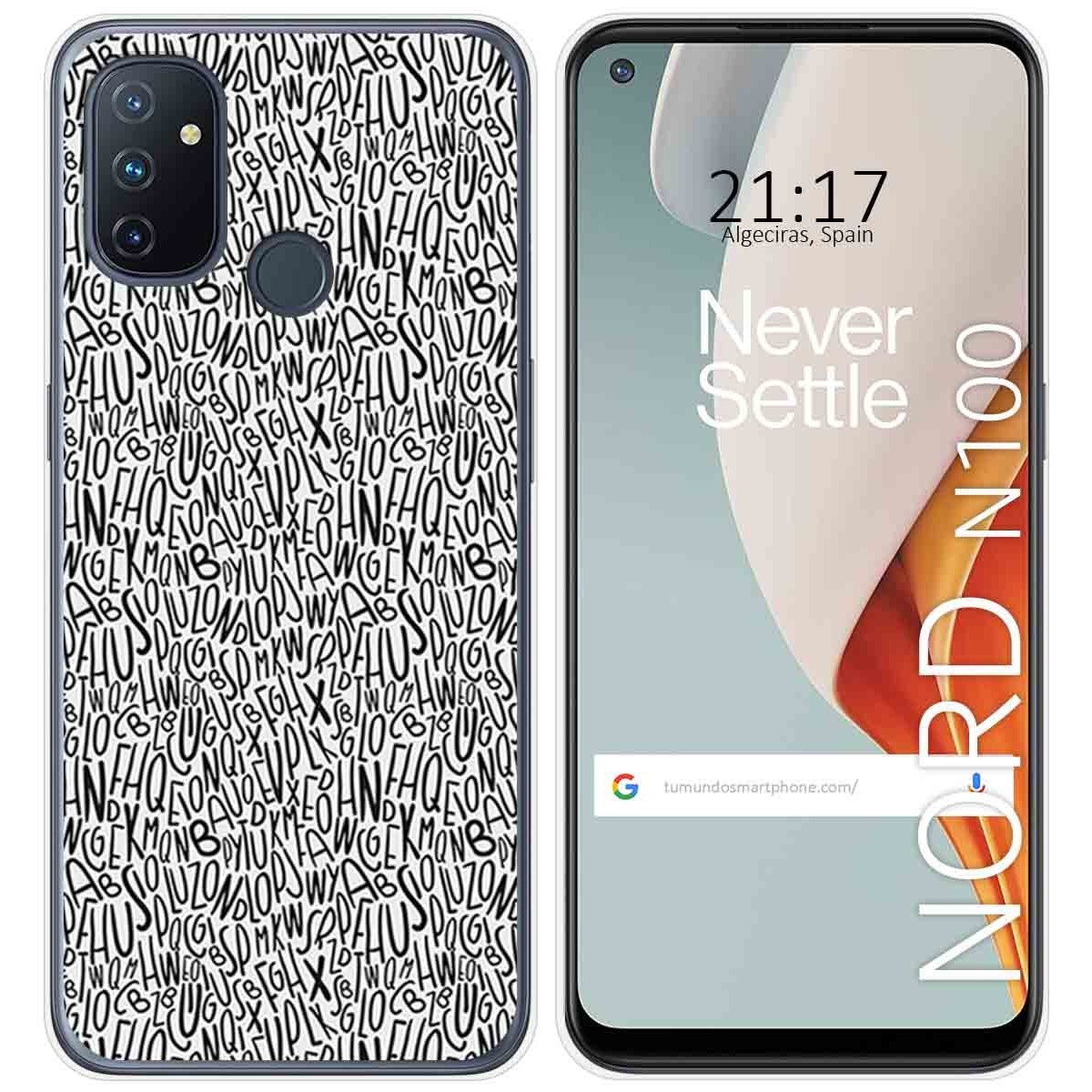 Funda Gel Tpu para Oneplus Nord N100 diseño Letras Dibujos
