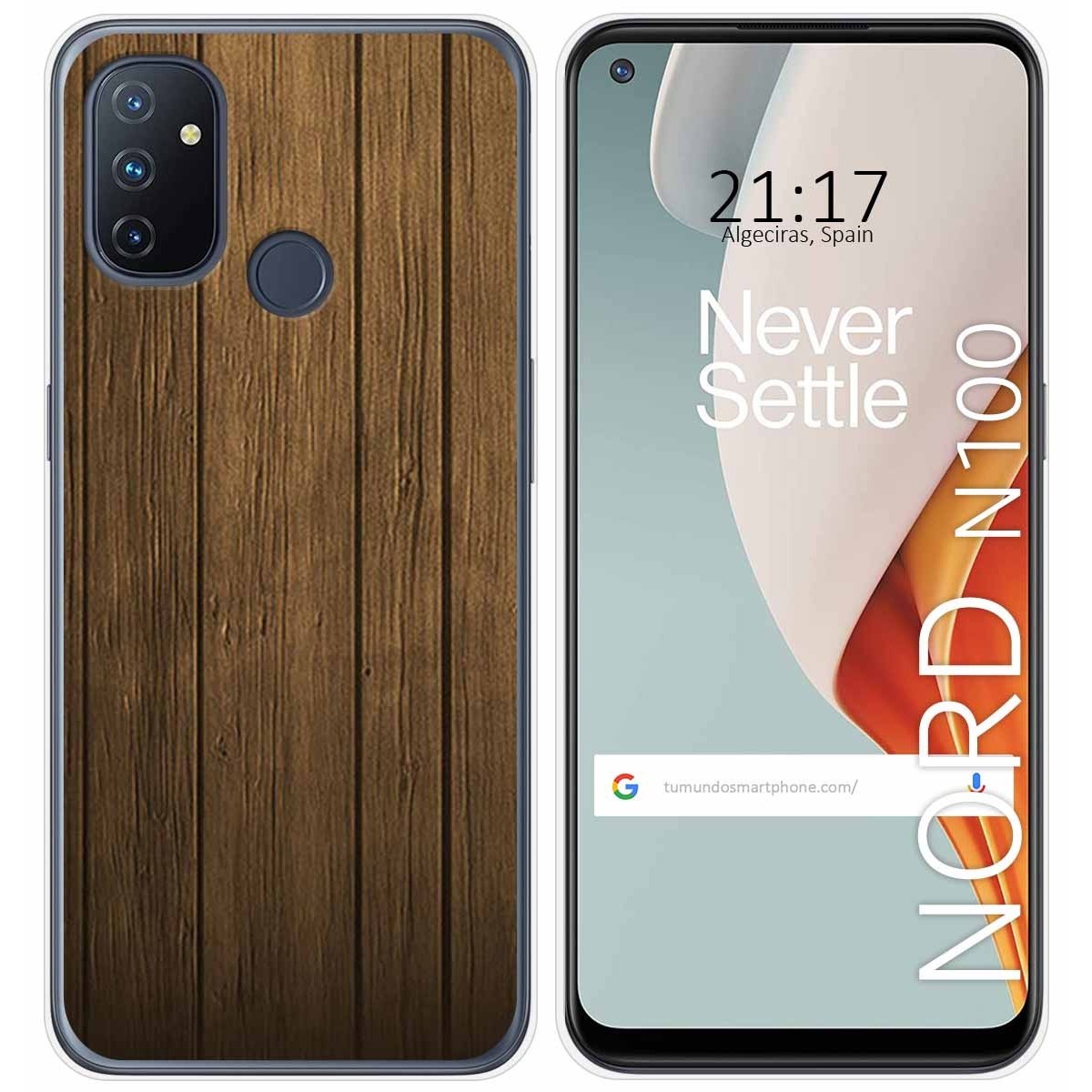 Funda Gel Tpu para Oneplus Nord N100 diseño Madera Dibujos