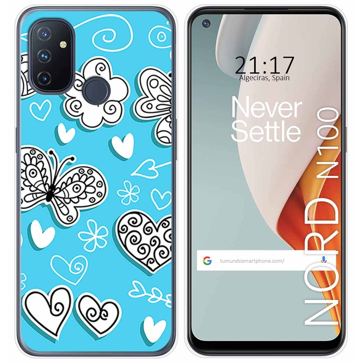 Funda Gel Tpu para Oneplus Nord N100 diseño Mariposas Dibujos